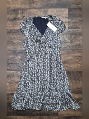 Collective Concepts Black and White Floral Midi Dress